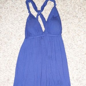 Blue Summer  Cotton Racerback Mini Dress